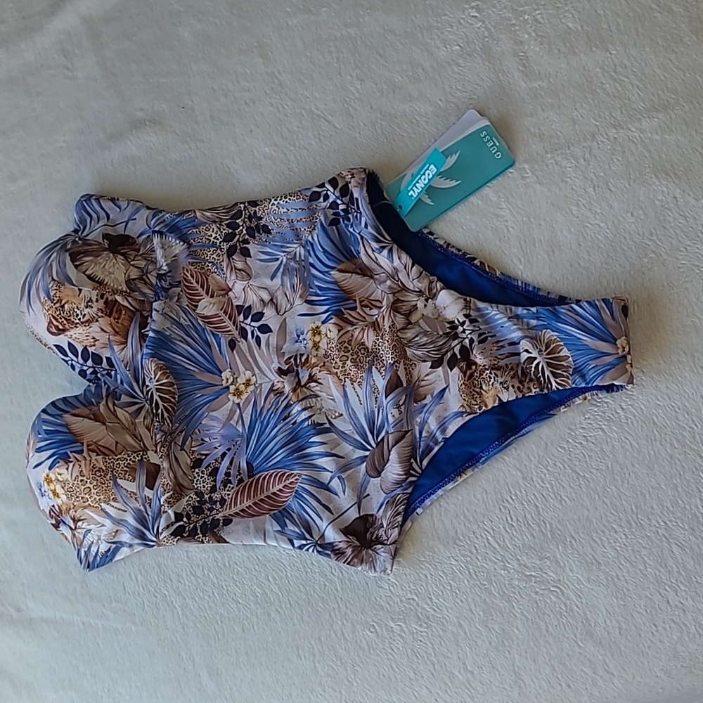 Women's Guess Strapless Jungle Print Swimsuit